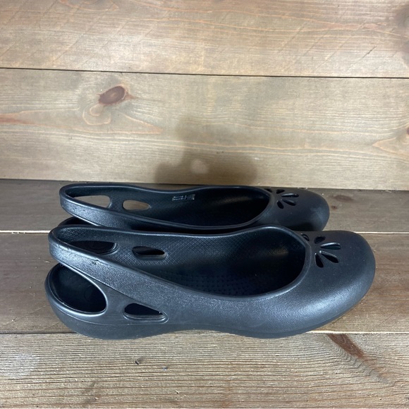 crocs kadee womens size 9 shoes black slip on comfort flats - Picture 2 of 8
